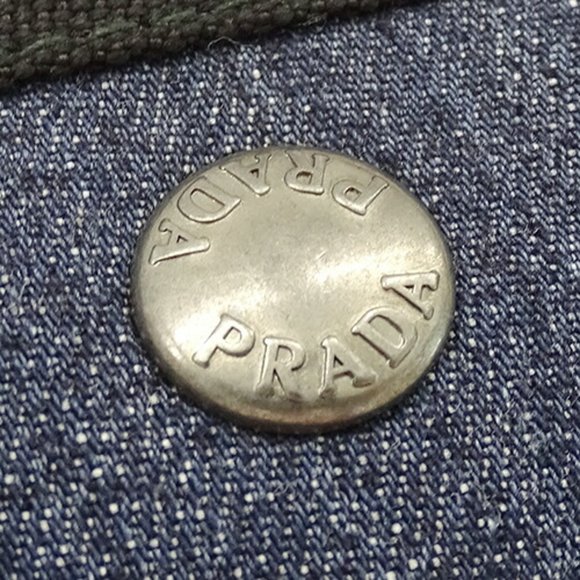 Prada PRADA Bag Women's Tote Shoulder 2way Denim Leather Navy Black 1BG244 - Picture 11 of 13